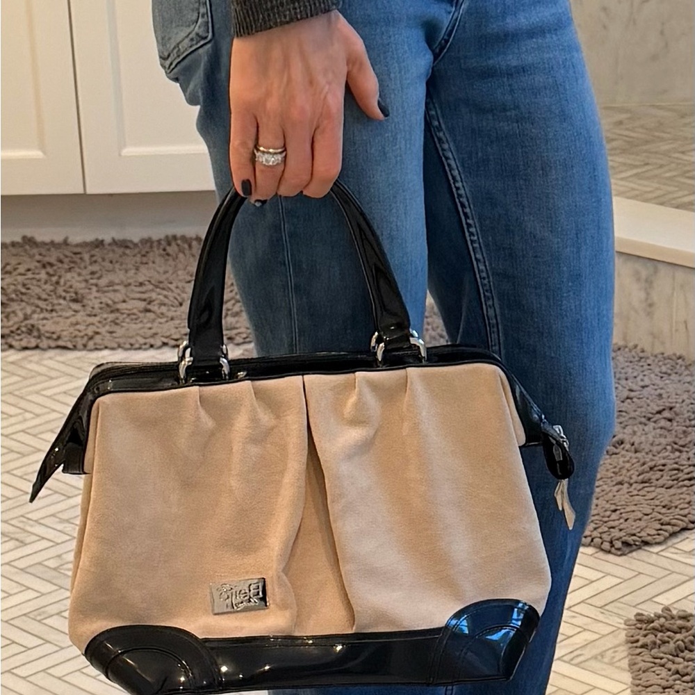 Beijo Black and Cream Designer Bag